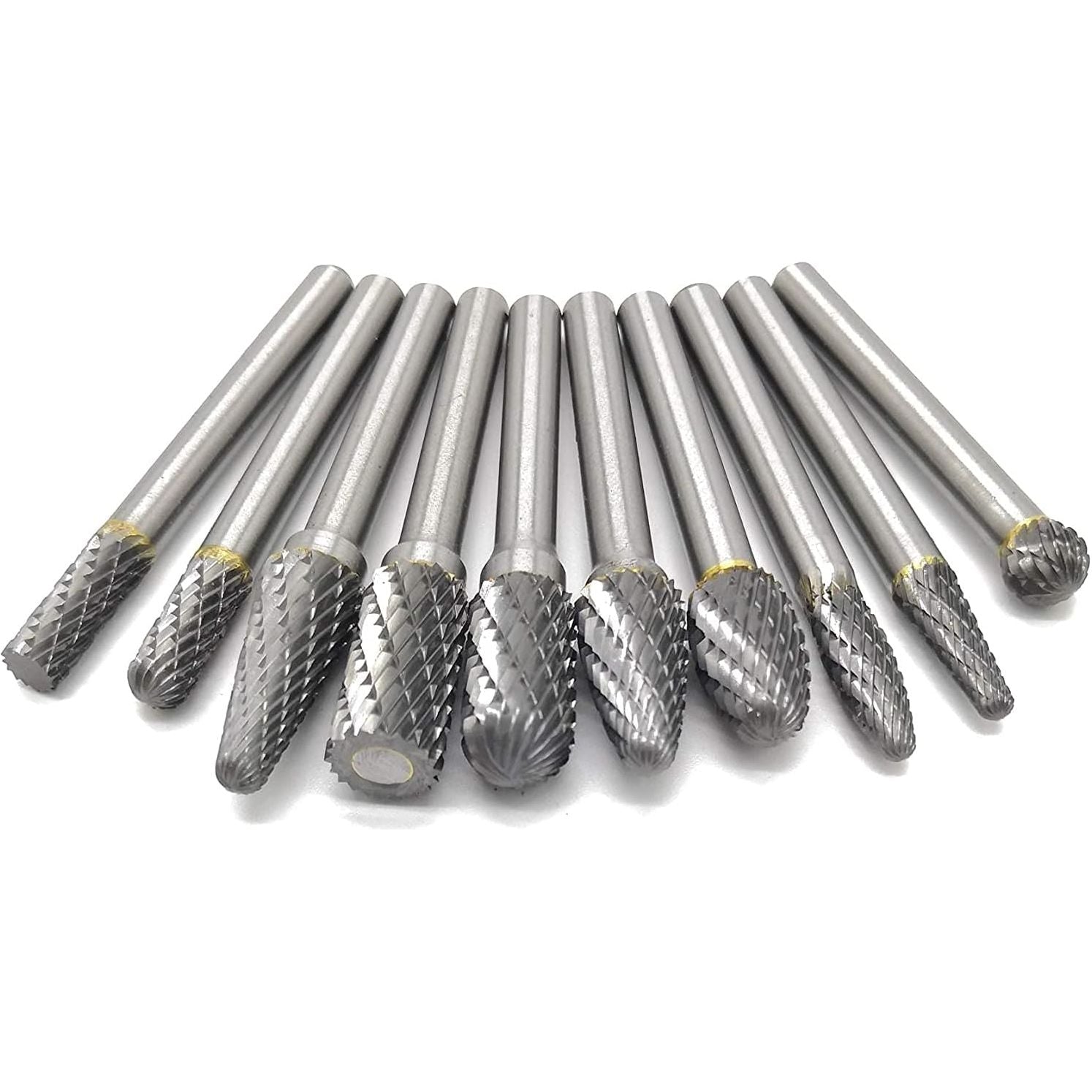 10Pcs Carbide Burr Set on 1/4" Shank - South East Clearance Centre