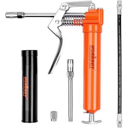 2900PSI Grease Gun Manual Pistol Grip + 3OZ Cartridge Flexible Hose & Coupler - South East Clearance Centre