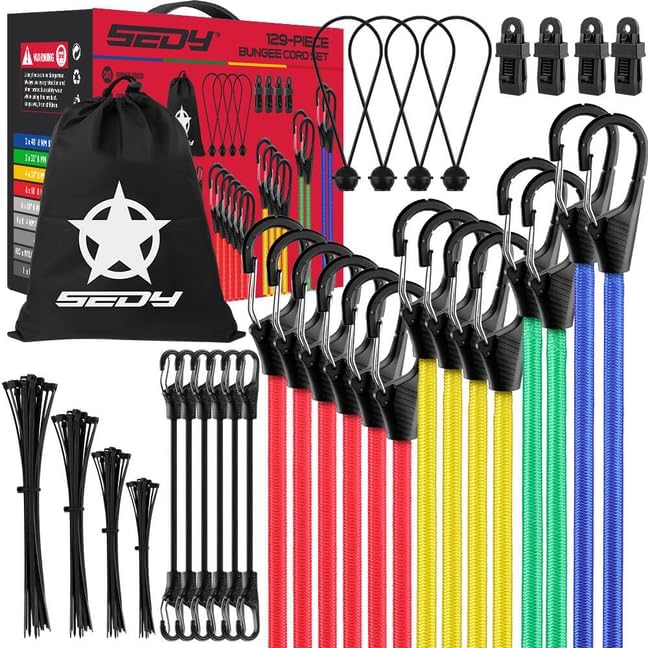 129 Piece Bungee Cord Set - South East Clearance Centre