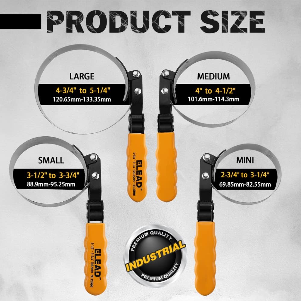 9 Piece Oil Filter Wrench Set 2-3/4" - 5-1/4" - South East Clearance Centre