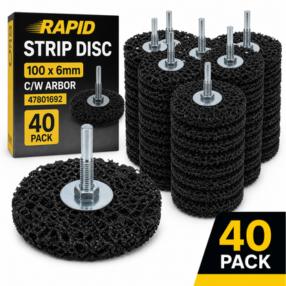 (40 Pack) - Rapid Strip Disc 100 x 6mm C/W Arbor – 47801692 - South East Clearance Centre