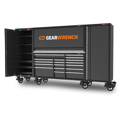 Gearwrench 130″ 17 Drawer M17 ega Tool Storage Trolley Hutch & Side Lockers – 83265