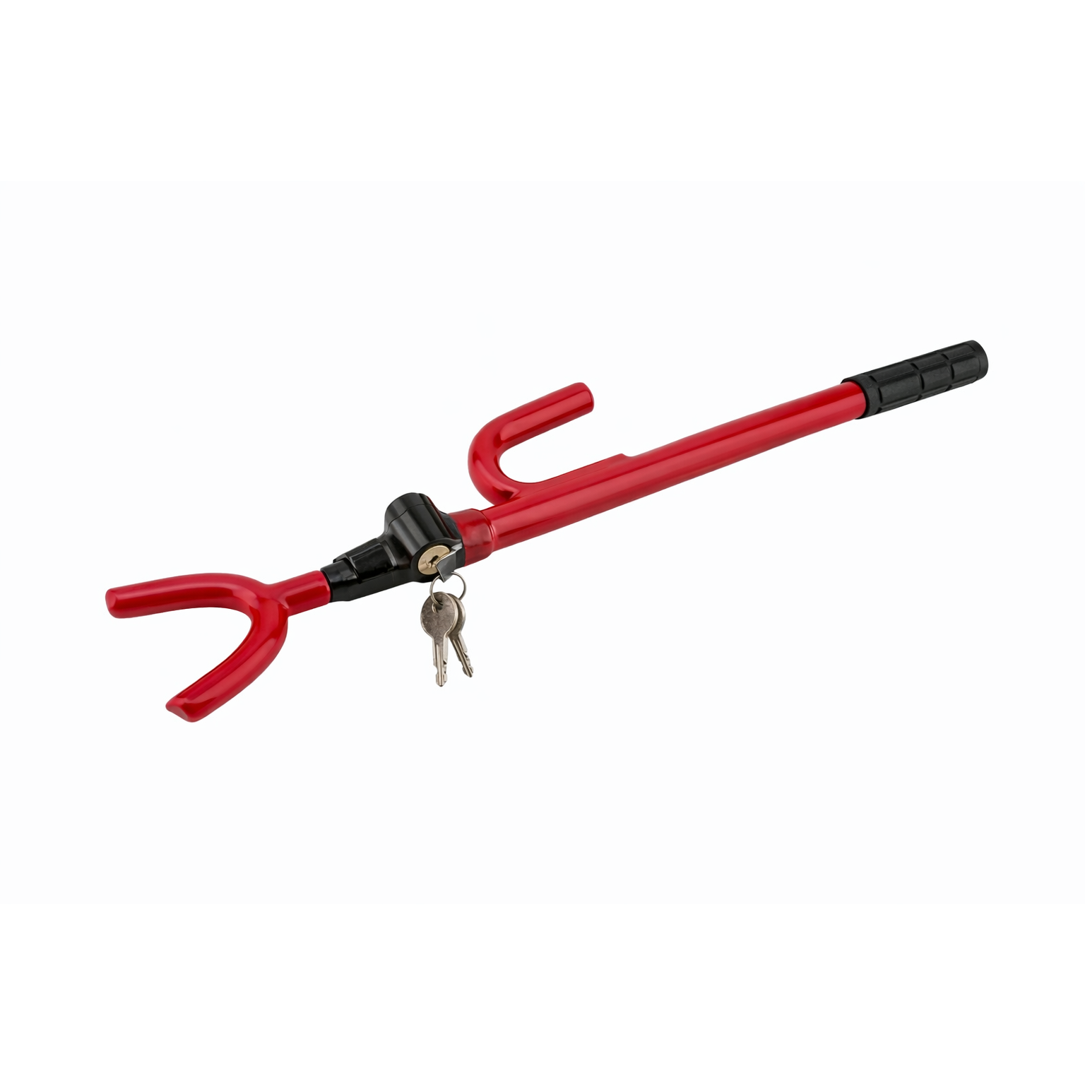 Heavy Duty Steering Wheel Lock – Universal Car Club Lock with Keys – Red - South East Clearance Centre