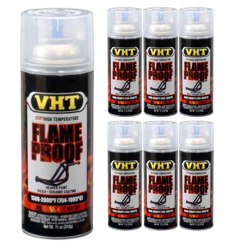 (6 Cans) VHT Flame Proof Header Exhaust Spray Paint High Temperature Satin Clear SP115 - South East Clearance Centre