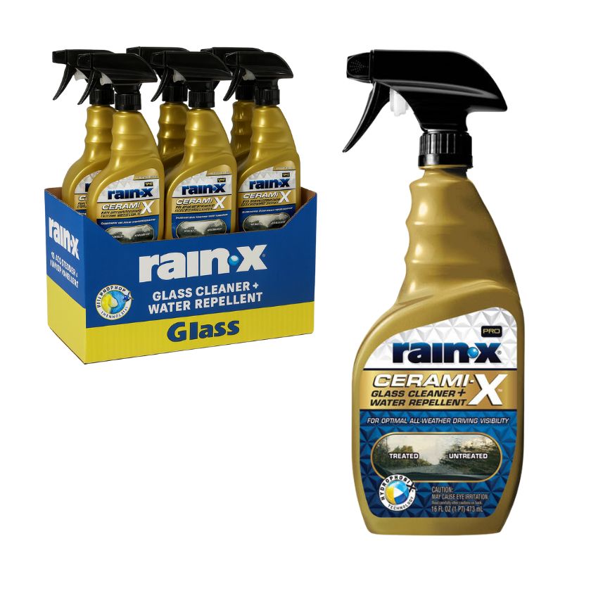 (6 Pack) Rain-X Pro Cerami-X Glass Cleaner and Water Repellent 473mL