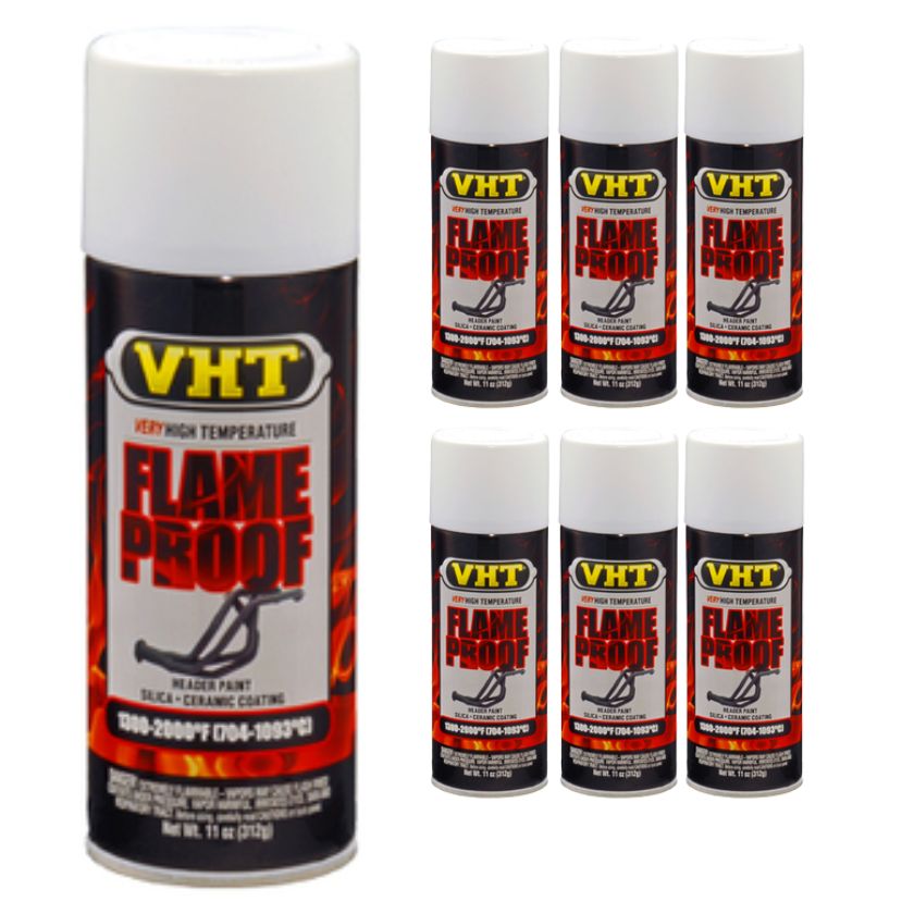 (6 Pack) VHT Flame Proof High Heat Header And Exhaust Spray Paint White Primer SP118 - South East Clearance Centre