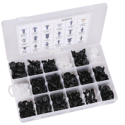 415 Piece Auto Car Trim Plastic Clips Bumper Rivets Screws Panel Push Fastener Kit - South East Clearance Centre