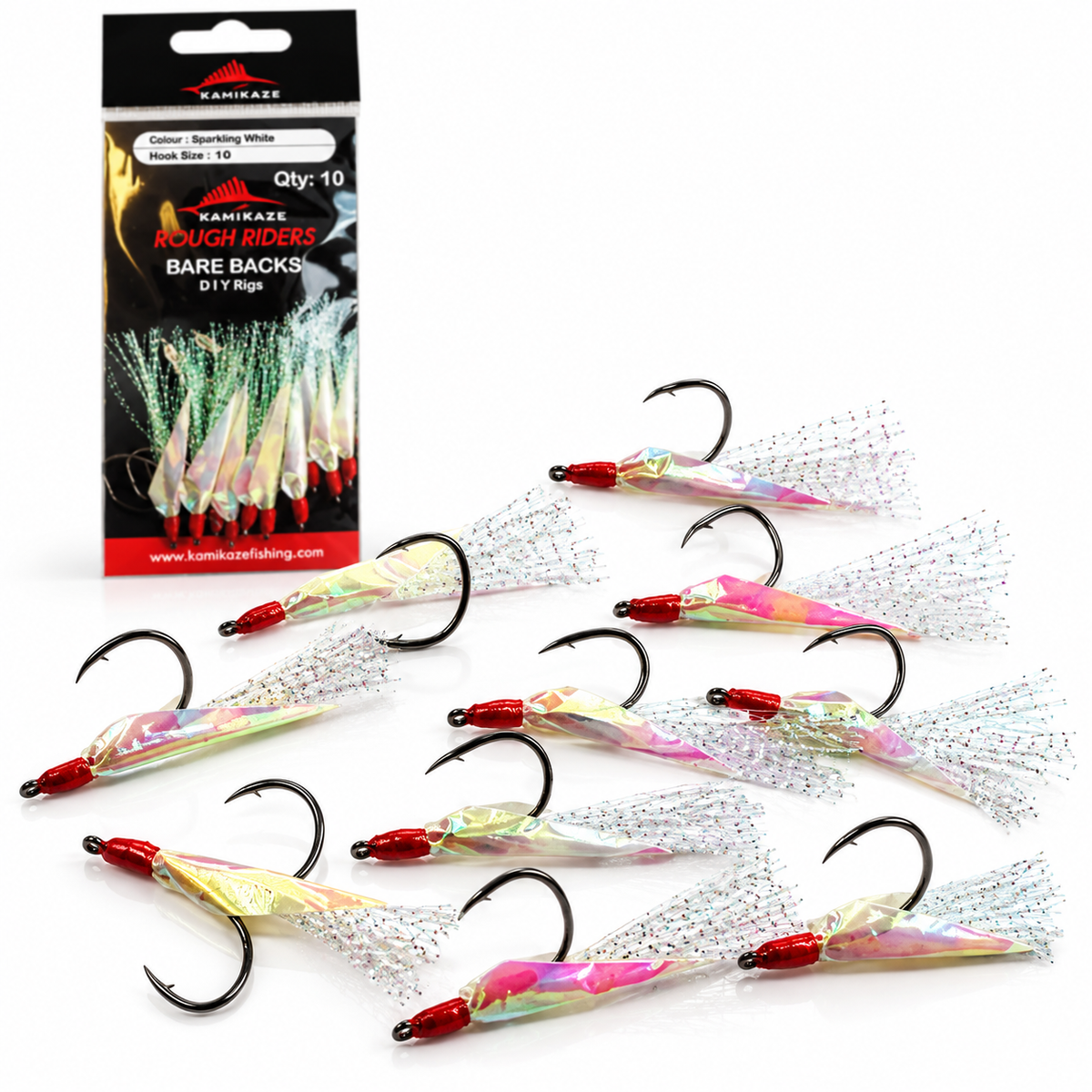 Rough Rider Flasher Circle Hooks 1/0 Sparkling White - 10 Hook Pack
