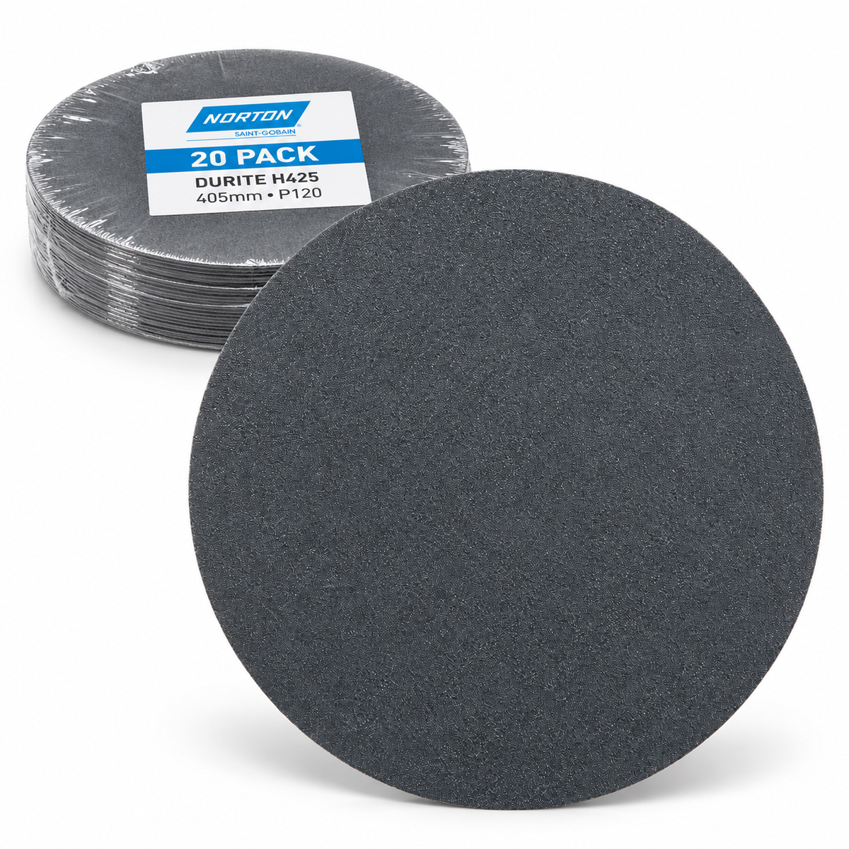 Norton Durite H425 DS Sanding Discs 405mm P120 – (Pack of 20) - South East Clearance Centre