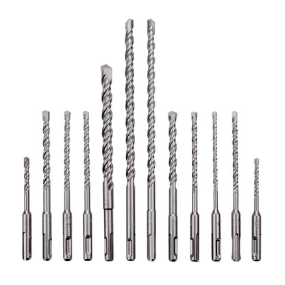 Rotary Hammer Drill Bits Set SDS Plus – 17pc Masonry & Chisel Kit, 4-Flute Carbide-Tipped Bits for Brick, Block & Stone with Storage Case - South East Clearance Centre