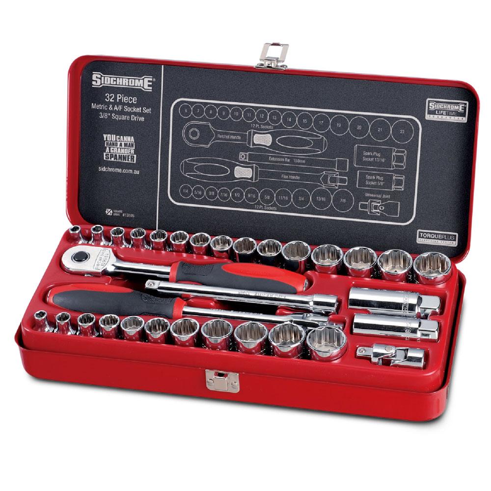 Sidchrome SCMT13105 32pce 3/8” Drive Metric & Imperial Socket Set - South East Clearance Centre