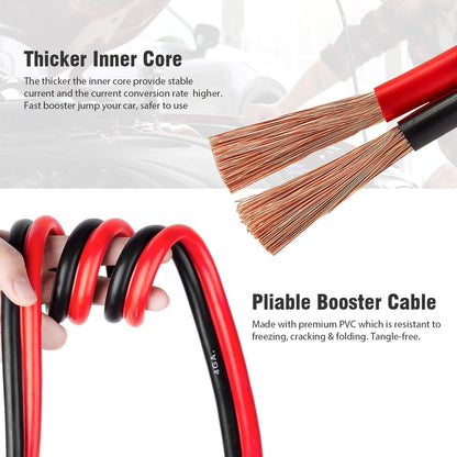 3000AMP Battery Booster Cable 4 Gauge x 20Ft / 6M Heavy Duty Jumper Leads Cable with Reverse Polarity Protection, Carry Bag