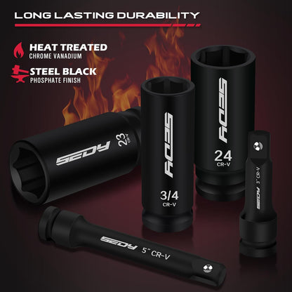 1/2" Drive Impact Socket Set, Metric & Imperial 29 Pieces - South East Clearance Centre
