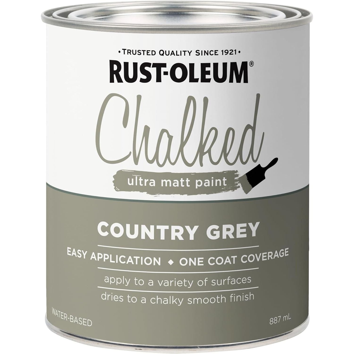 Rust-Oleum Chalked Ultra Matt Paint, Country Grey, 887 ml