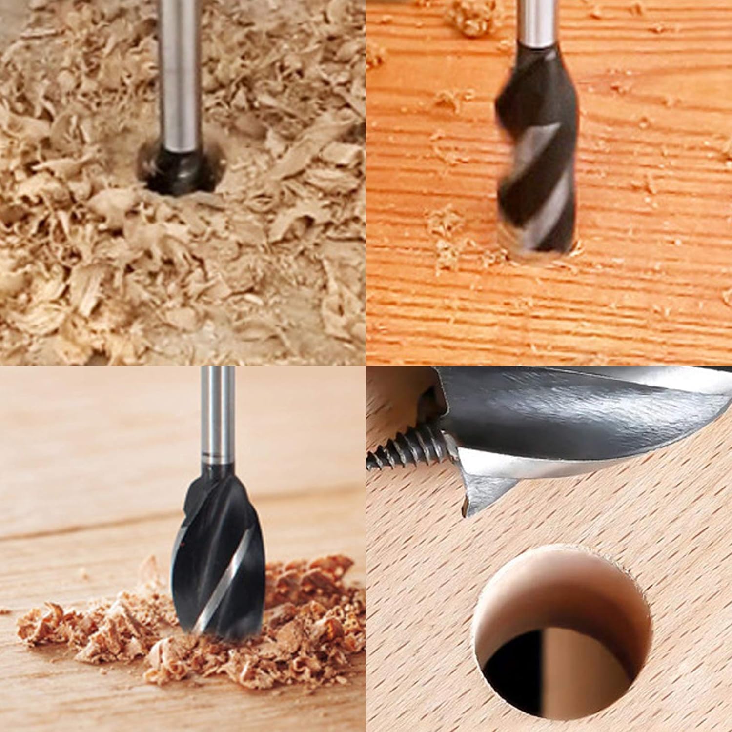 9-Piece Wood Drill Bit Set – High-Carbon Steel Auger Bits with Fast-Cut Four-Blade Design - South East Clearance Centre
