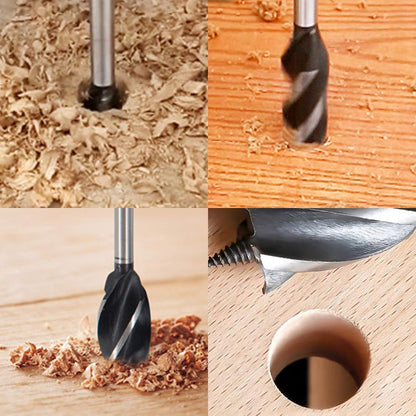 9-Piece Wood Drill Bit Set – High-Carbon Steel Auger Bits with Fast-Cut Four-Blade Design - South East Clearance Centre