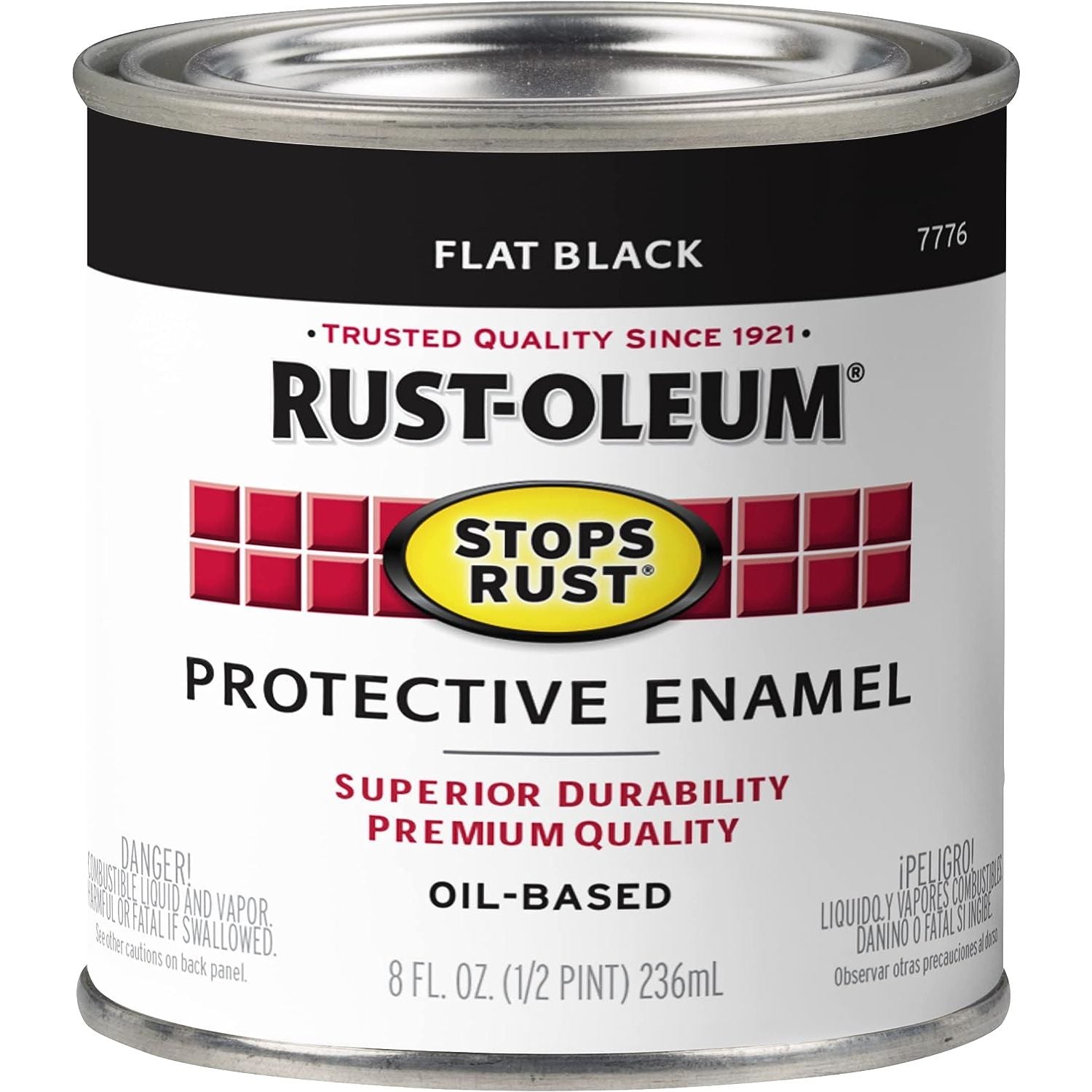Rust-Oleum 7776730 Stops Rust Protective Enamel 236ml | FLAT BLACK (6 Cans) - South East Clearance Centre