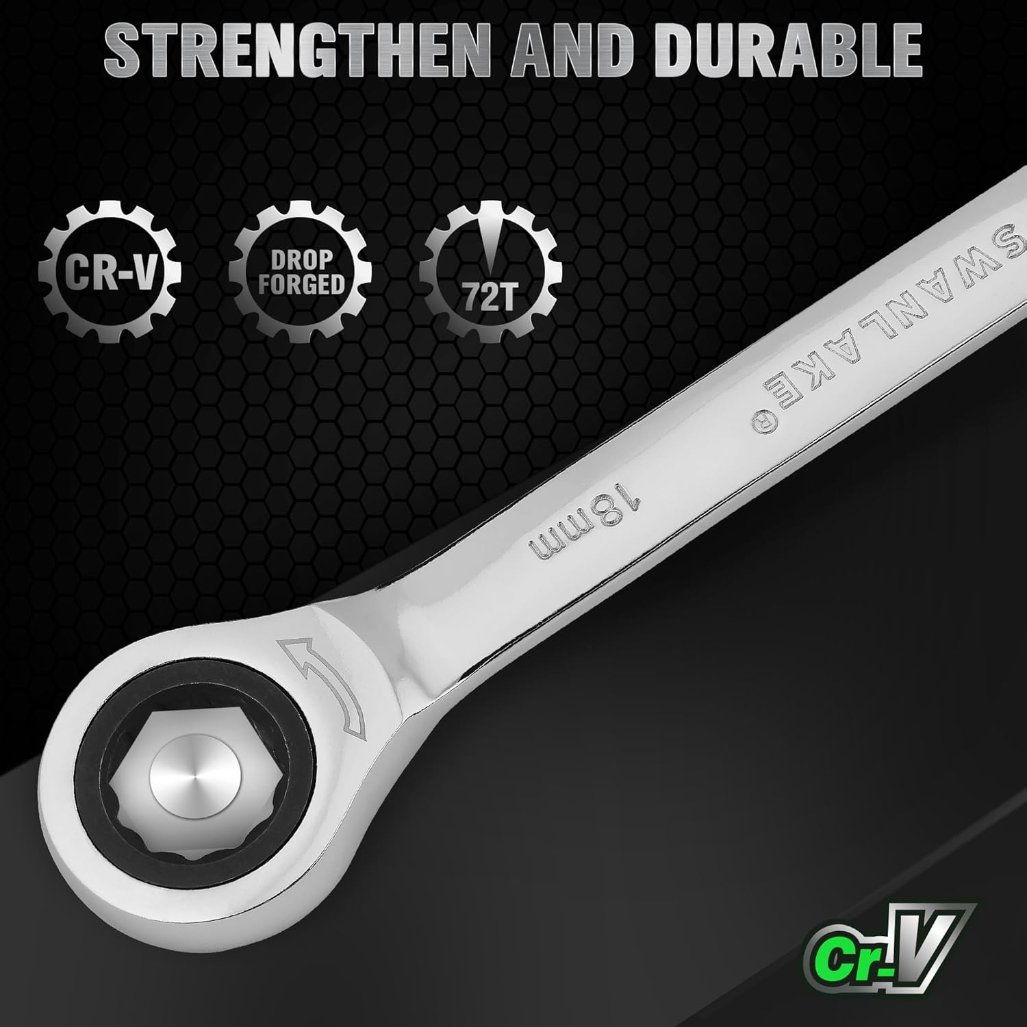 Ratcheting Wrench Set, 11-piece Metric Combination Wrench Set with Pouch CR-V Steel (11PCS METRIC) - South East Clearance Centre