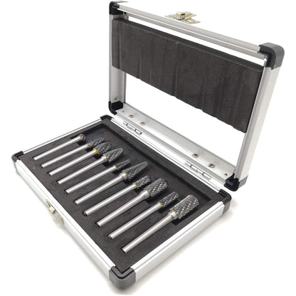 10Pcs Carbide Burr Set on 1/4" Shank - South East Clearance Centre