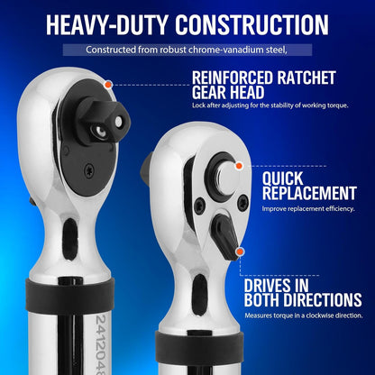 3/8" Drive Digital Torque Wrench, 4.4-44.3Ft.lb / 3-60N.m, 2% Accuracy LED Display - South East Clearance Centre