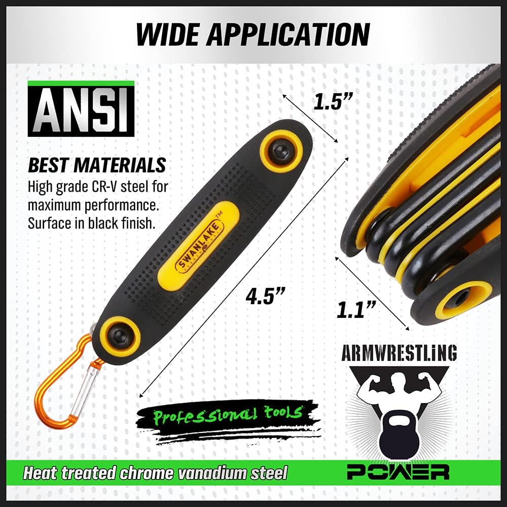 25PCS Folding Allen Wrench Set, SAE, Metric, Torx Hex Keys , Chrome Vanadium Steel, 3 Pack