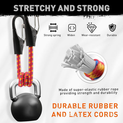 10-Piece Premium Bungee Cords with Hooks, 18” Bungee Cords, Bungee Cord Assortment