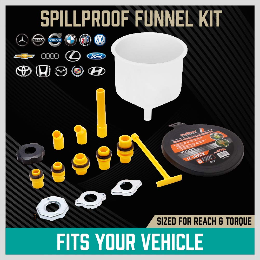 Spill-Free Coolant Funnel Kit with Adapters