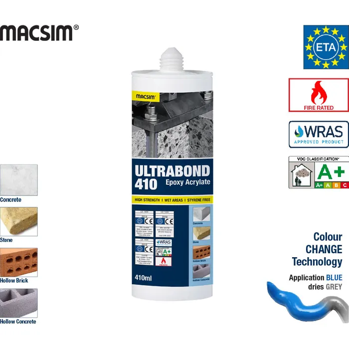 (12 Pack) Macsim Ultrabond Vinyl Ester 410ml Cartridge - South East Clearance Centre