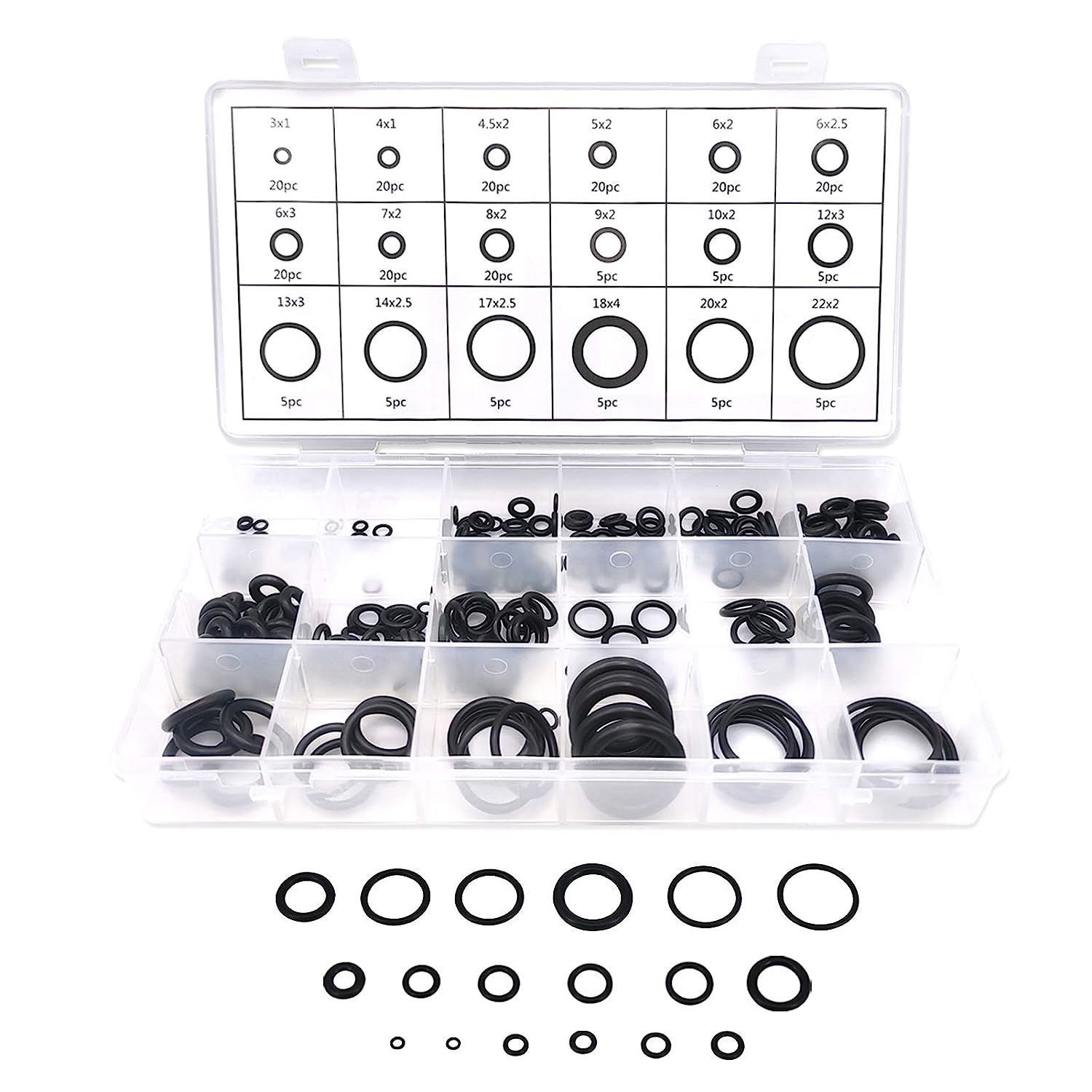 225 Piece O Ring Assortment Kit - South East Clearance Centre