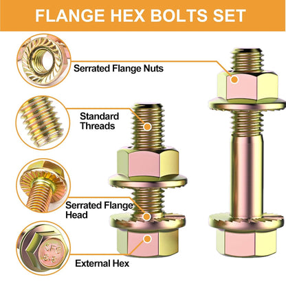 521 Piece Hex Head Flange Face Bolt & Flat Washer & Nut Assortment Kit - South East Clearance Centre