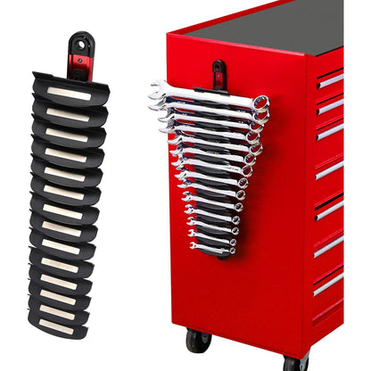 14-Slot Magnetic Wrench Organizer Holder - Heavy-Duty Wrench Rack, Detachable Wrench Storage, Wall-Mounted Portable Tool Organizer for Toolbox - South East Clearance Centre