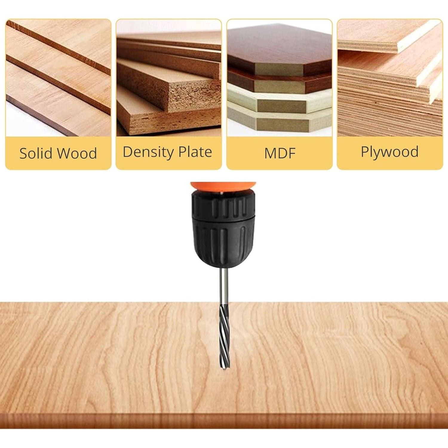 9-Piece Wood Drill Bit Set – High-Carbon Steel Auger Bits with Fast-Cut Four-Blade Design - South East Clearance Centre