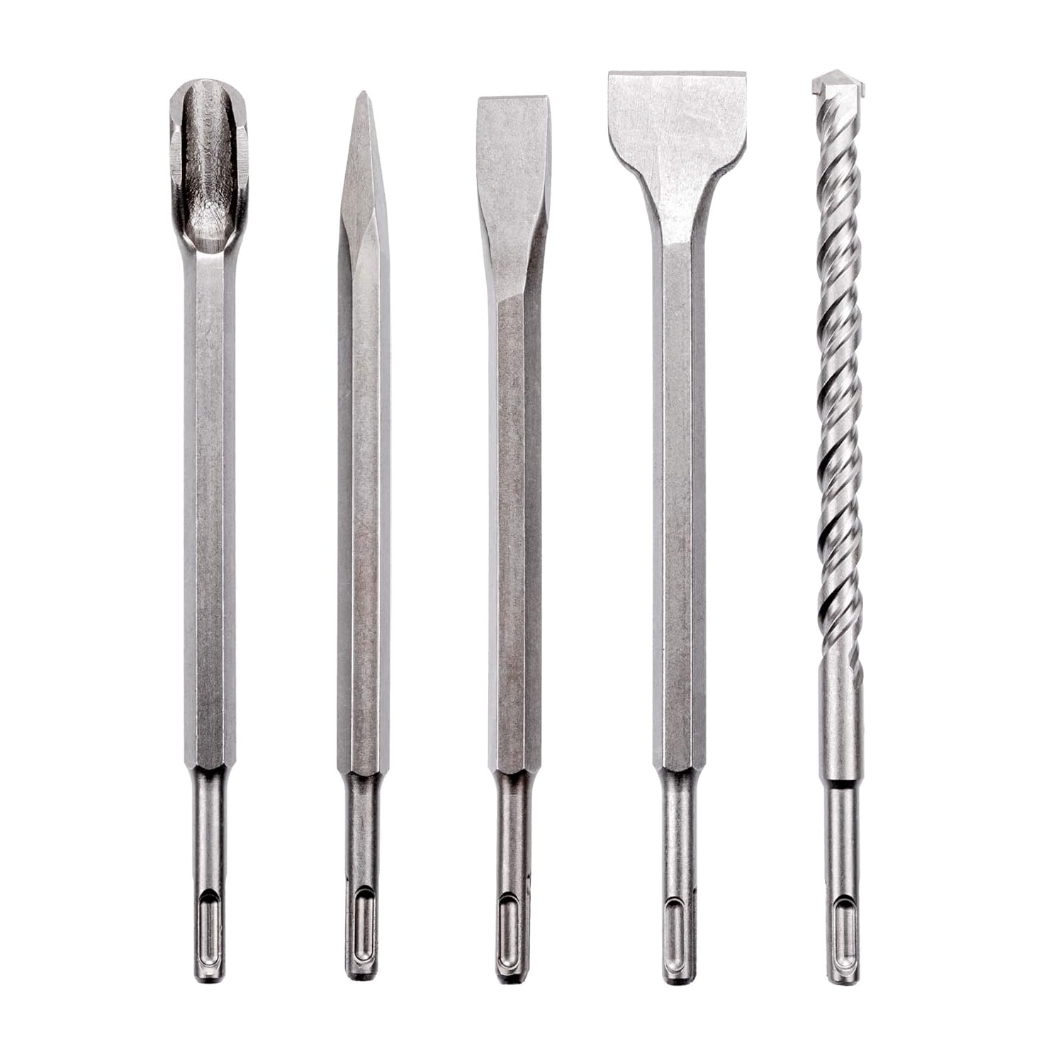 Rotary Hammer Drill Bits Set SDS Plus – 17pc Masonry & Chisel Kit, 4-Flute Carbide-Tipped Bits for Brick, Block & Stone with Storage Case - South East Clearance Centre