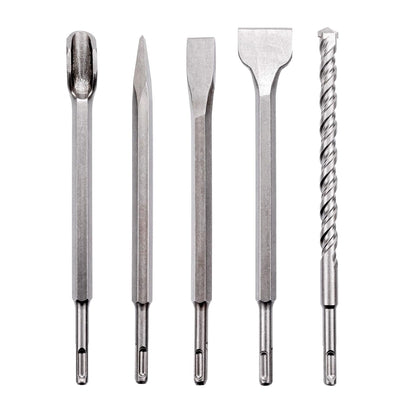 Rotary Hammer Drill Bits Set SDS Plus – 17pc Masonry & Chisel Kit, 4-Flute Carbide-Tipped Bits for Brick, Block & Stone with Storage Case - South East Clearance Centre