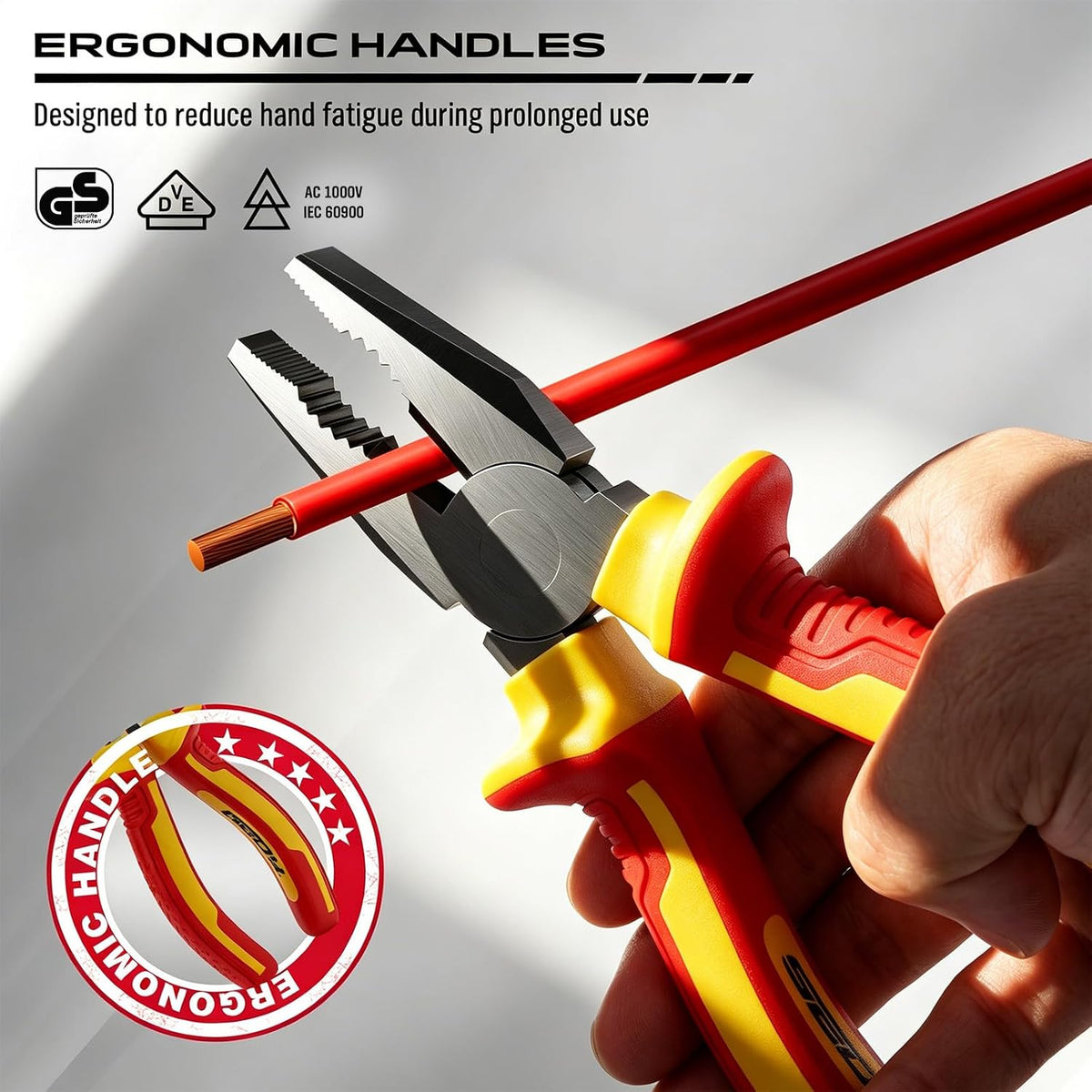 18-Piece Insulated Electrician Tool Set, 1000V VDE Screwdrivers & Pliers Kit with Magnetic Phillips/Slotted Screwdrivers, Voltage Tester, Long Nose, Diagonal, Combination, Water Pump Pliers