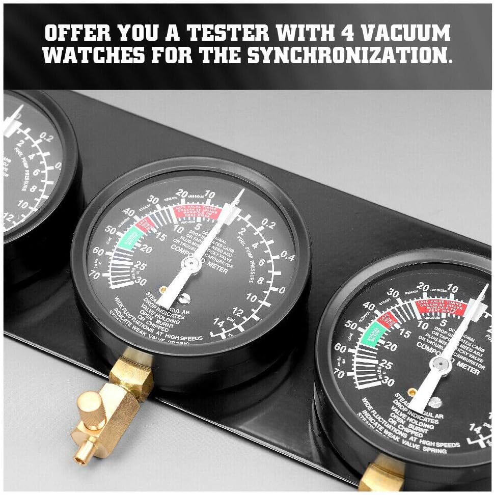 Fuel Vacuum Carburetor Synchronizer Kit Carb Sync Gauge Set Adjustable Balancer - South East Clearance Centre