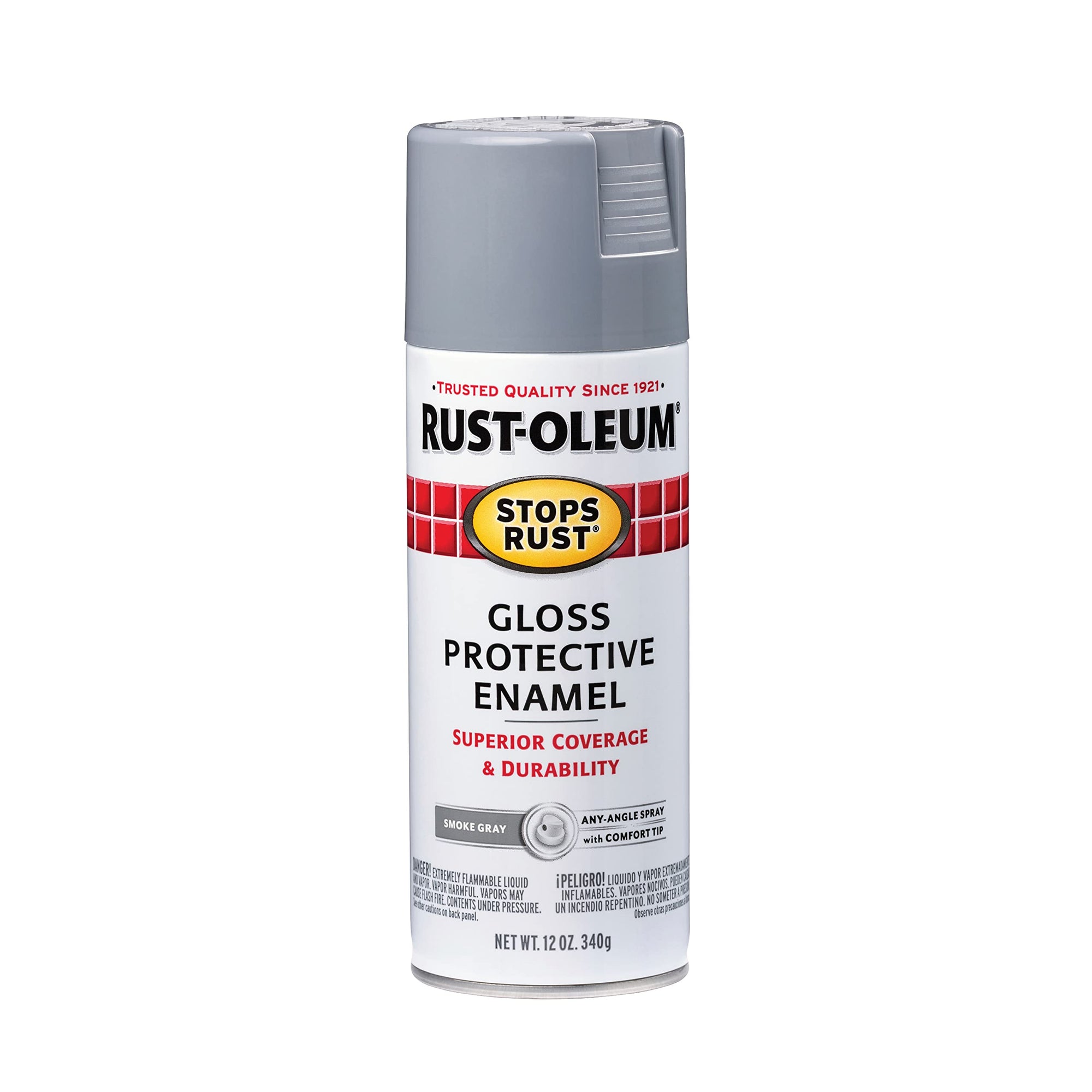 Rust-Oleum 7786830 Stops Rust Spray Paint, 12 oz, Gloss Smoke Gray - South East Clearance Centre