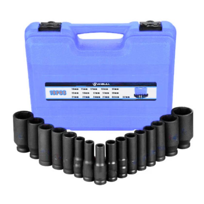 16 Piece 1/2" Impact Deep Drive Socket Set (10-32mm) - South East Clearance Centre
