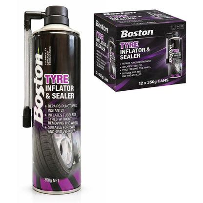 Boston 78615 Tyre Inflator & Sealer 350GM (12 Cans) - South East Clearance Centre