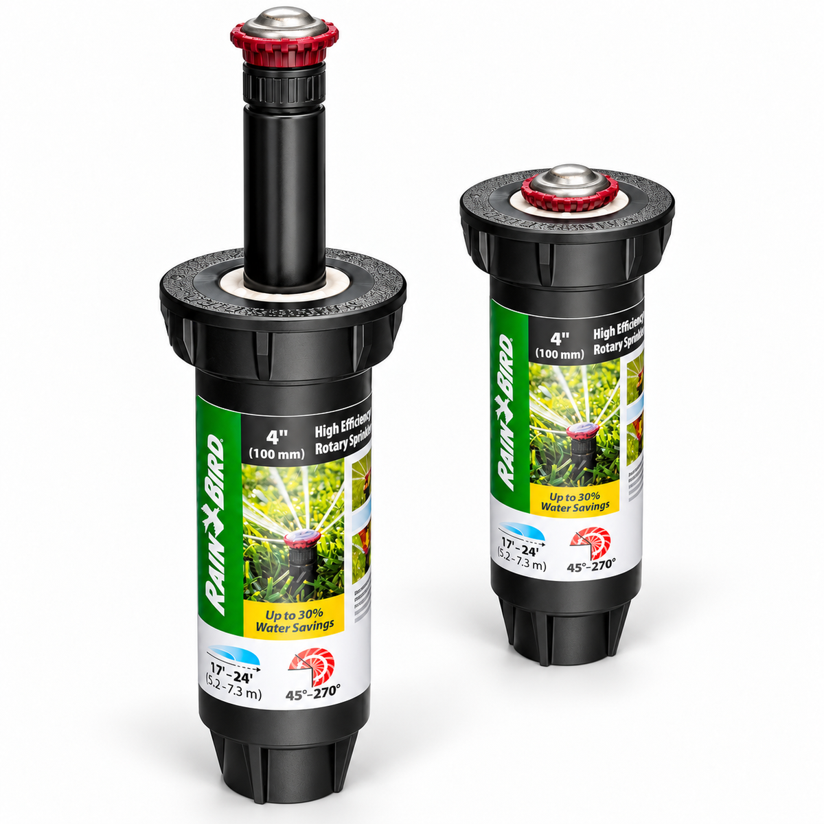 Rain Bird 4" (100mm) High Efficiency Rotary Pop-Up Sprinkler – 45°–270°