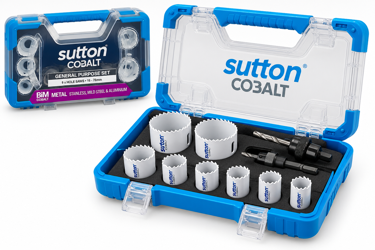 SUTTON 16-51mm G/Purp Bi-metal Holesaw Set - Metal/Wood - 12 Piece H125SG12A