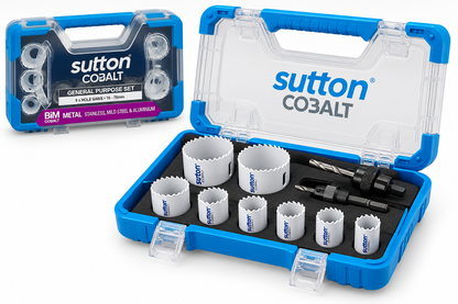 SUTTON 16-51mm G/Purp Bi-metal Holesaw Set - Metal/Wood - 12 Piece H125SG12A