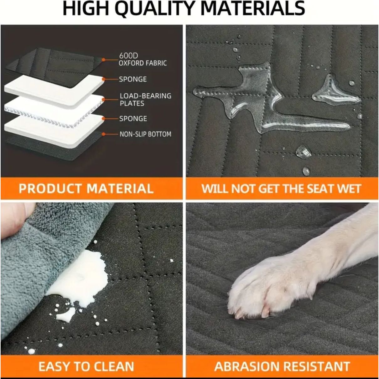 Waterproof Dog Seat Protector - Hard Base