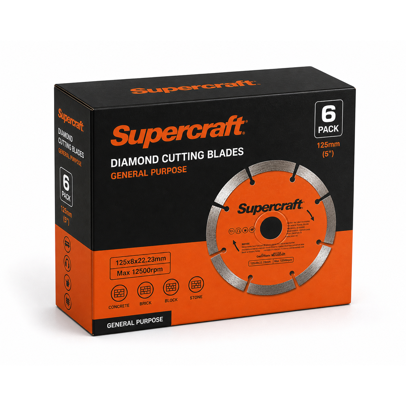(Pack of 6) Supercraft Diamond Blade Segmented 125mm - South East Clearance Centre