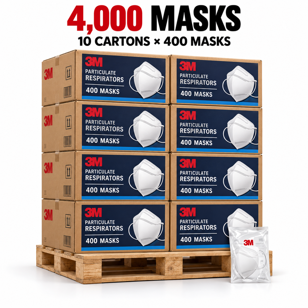 3M P2 Respirator 9123 Disposable Face Mask (Pallet of 4000 Masks)