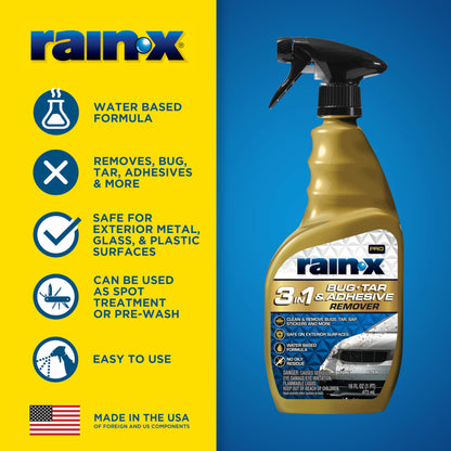 (6 Pack) Rain-X Pro 620213 3-in-1 Bug, Tar and Adhesive Remover, 473ml
