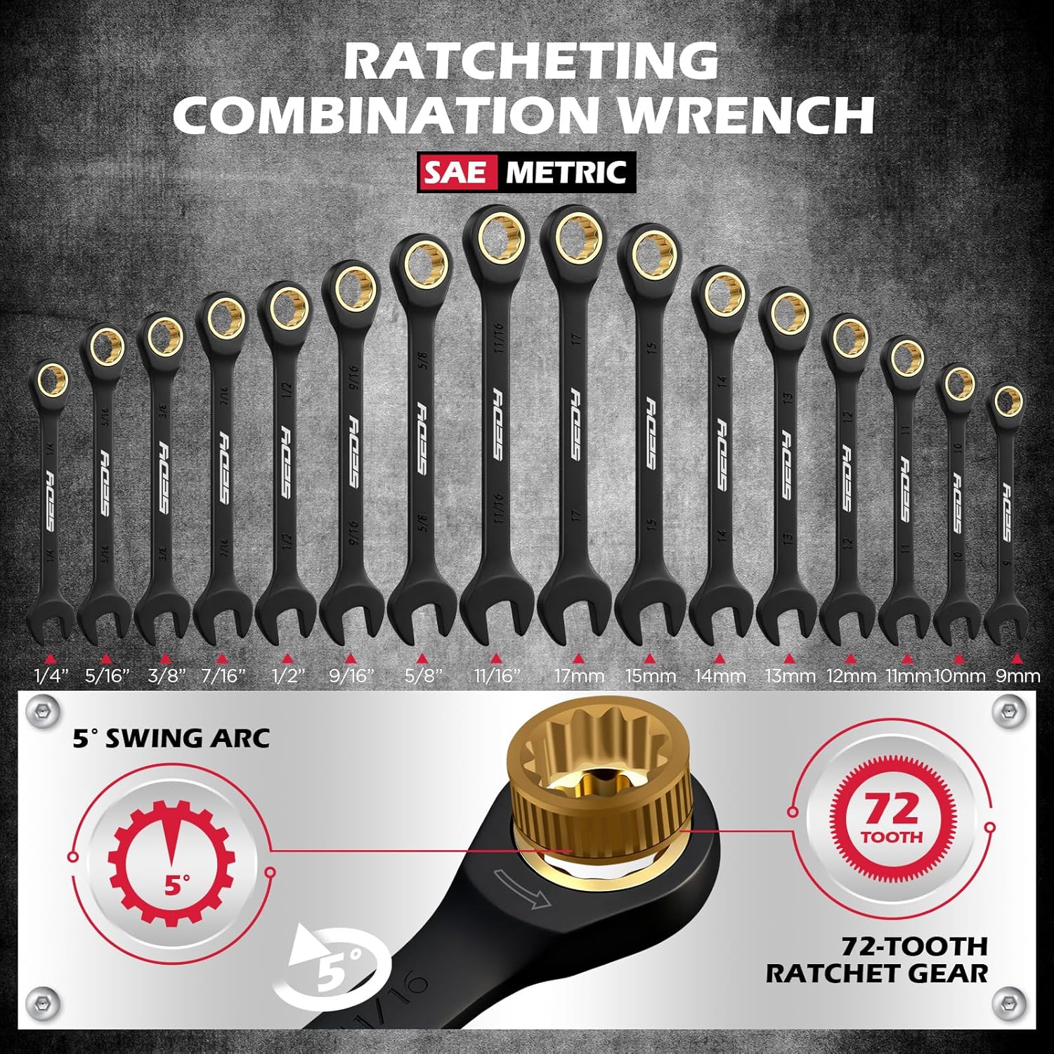 132-Piece Mechanics Tool Set, Ratchet Spanner & Socket Wrench Set, SAE/Metric 1/4" & 3/8" Socket Set, Extensions & Adapters, Quick-Release Ratchet, Professional Auto Tool Kit with Storage Case