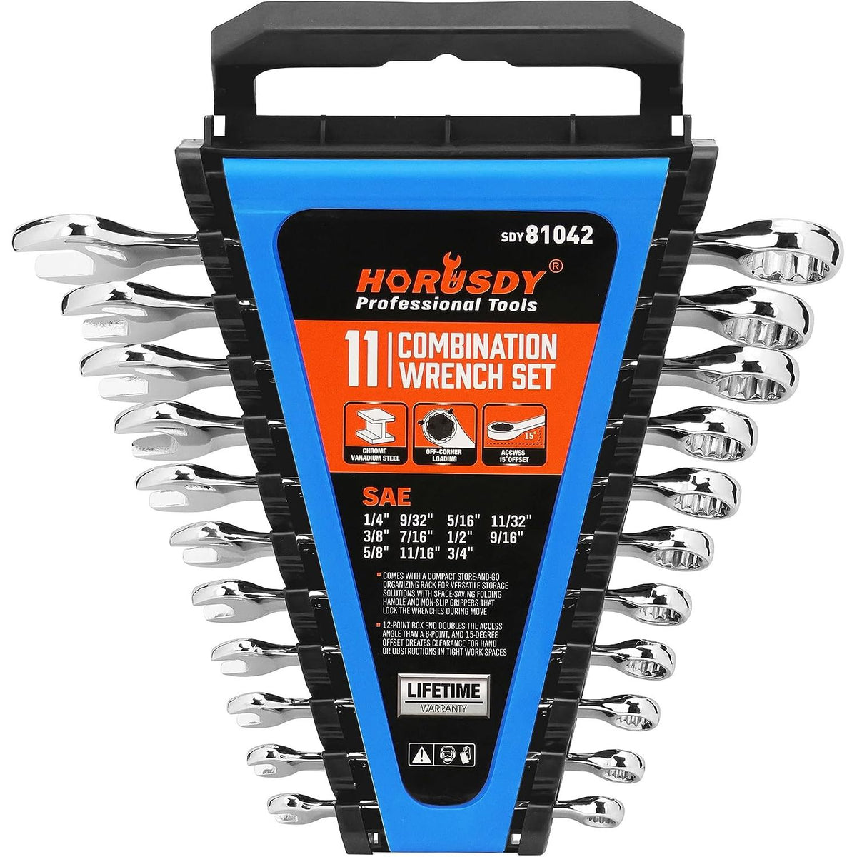 11 Piece SAE Imperial Combination Wrench Set 12 Point 1/4'3/4