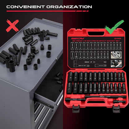 1/2" Drive Impact Socket Set, Metric & Imperial 29 Pieces - South East Clearance Centre