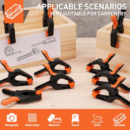 16 Pack Spring Clamps Heavy Duty, 3" with 1-5/8 Inch Jaw Opening - South East Clearance Centre